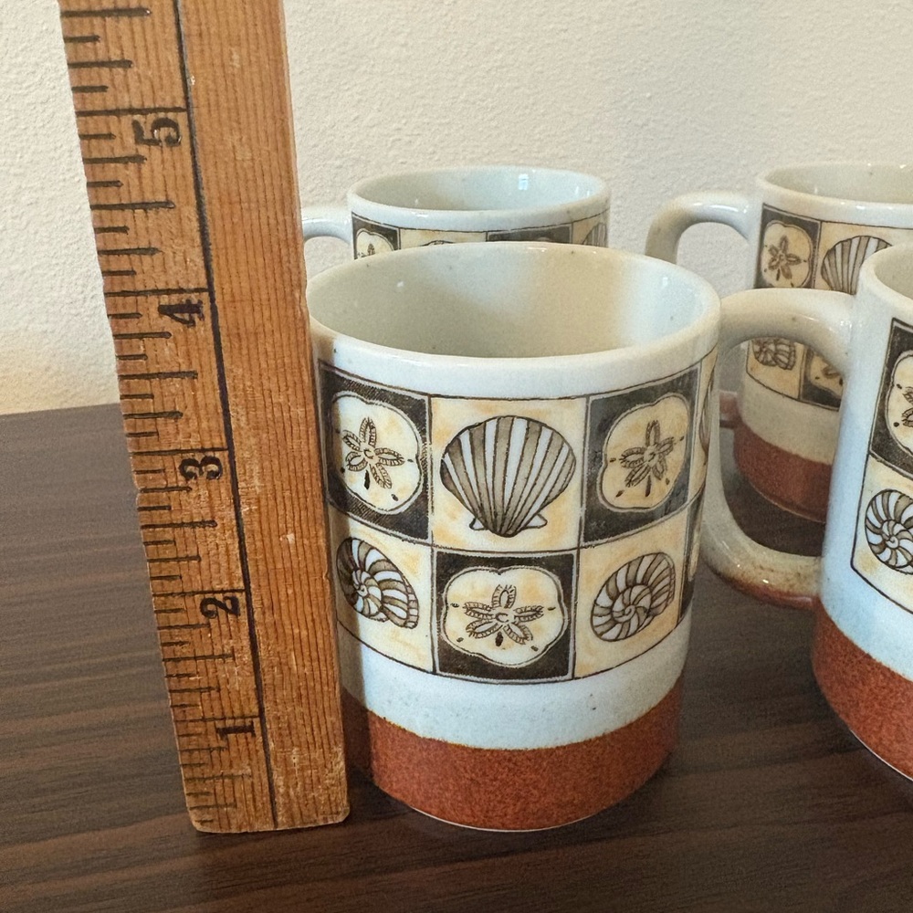 VTG Otagiri Sea Shell Mugs - Set of 4 - Picture 3 of 4